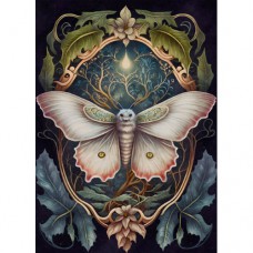 DUTCH LADY DESIGNS GREETING CARD White Moth